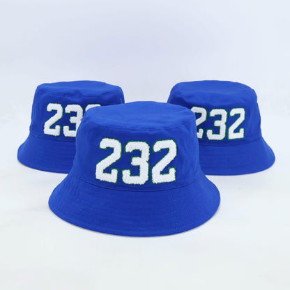 Reversible "232" Bucket Hat (White & Blue)