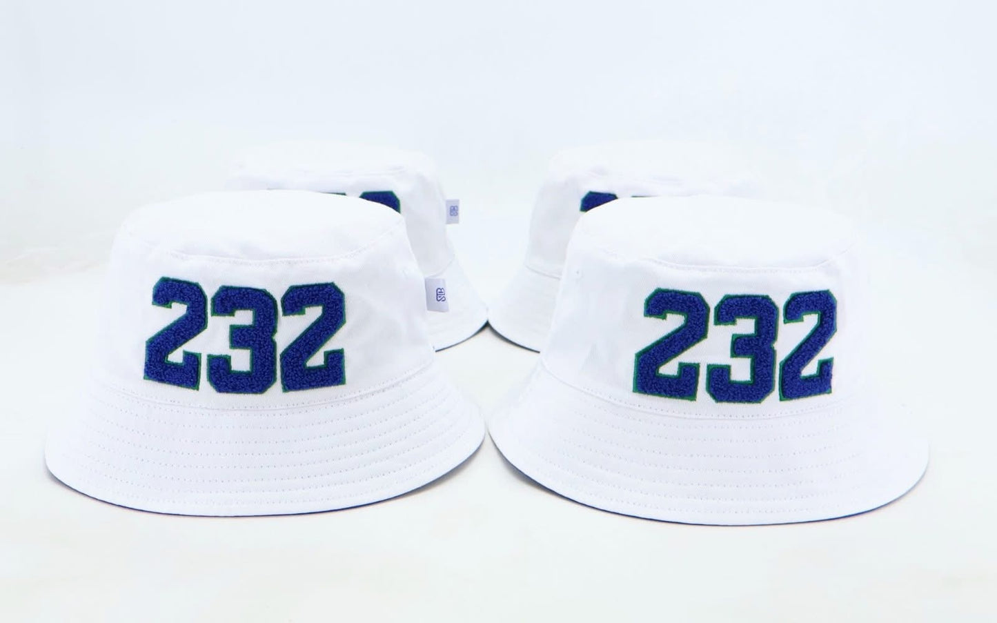 Reversible "232" Bucket Hat (White & Blue)