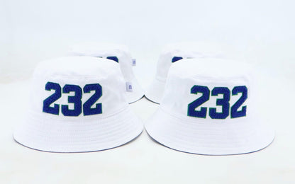 Reversible "232" Bucket Hat (White & Blue)