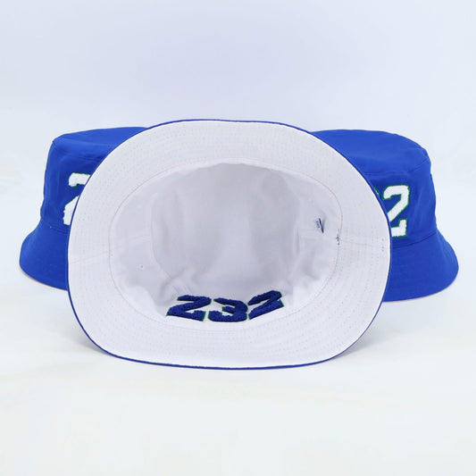 Reversible "232" Bucket Hat (White & Blue)