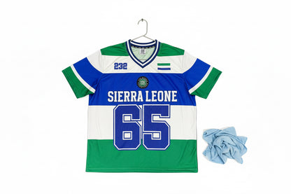 Sierra Leone sports/streetwear jersey with numbers on a green background