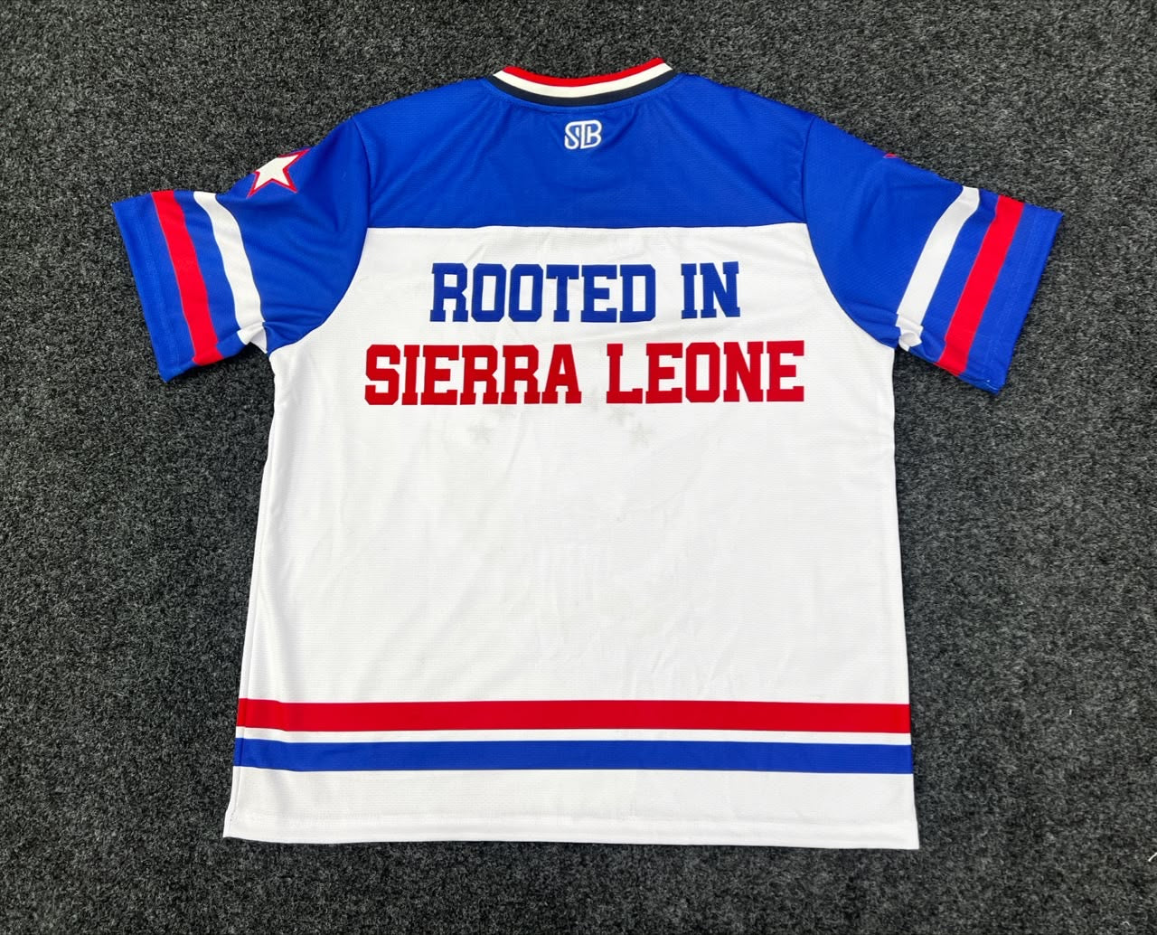 Back product view of the STB I Love America jersey.