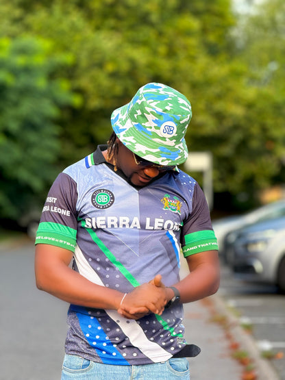 male model wearing the black Leopard jersey